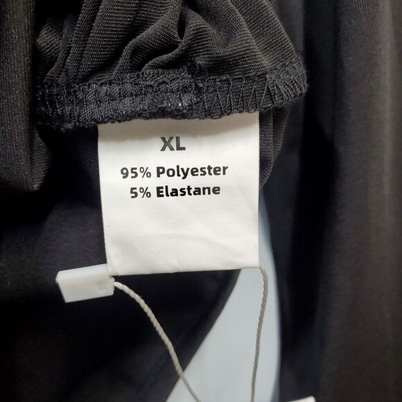 Lily Coco Women's Classic Black Ruched Bodysuit Size XL Long Sleeve - Picture 8 of 12